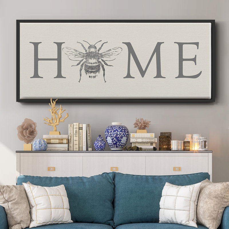 Bee Home - Toile encadrée, H 8 po x l 20 po
