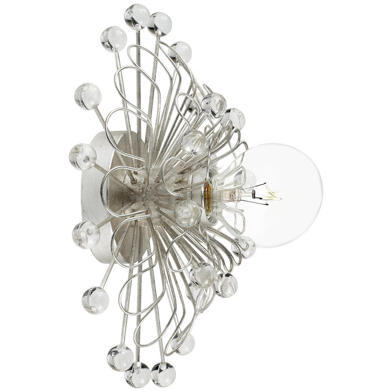 Keaton Flush Mounted Sconce, Burnished Silver Leaf