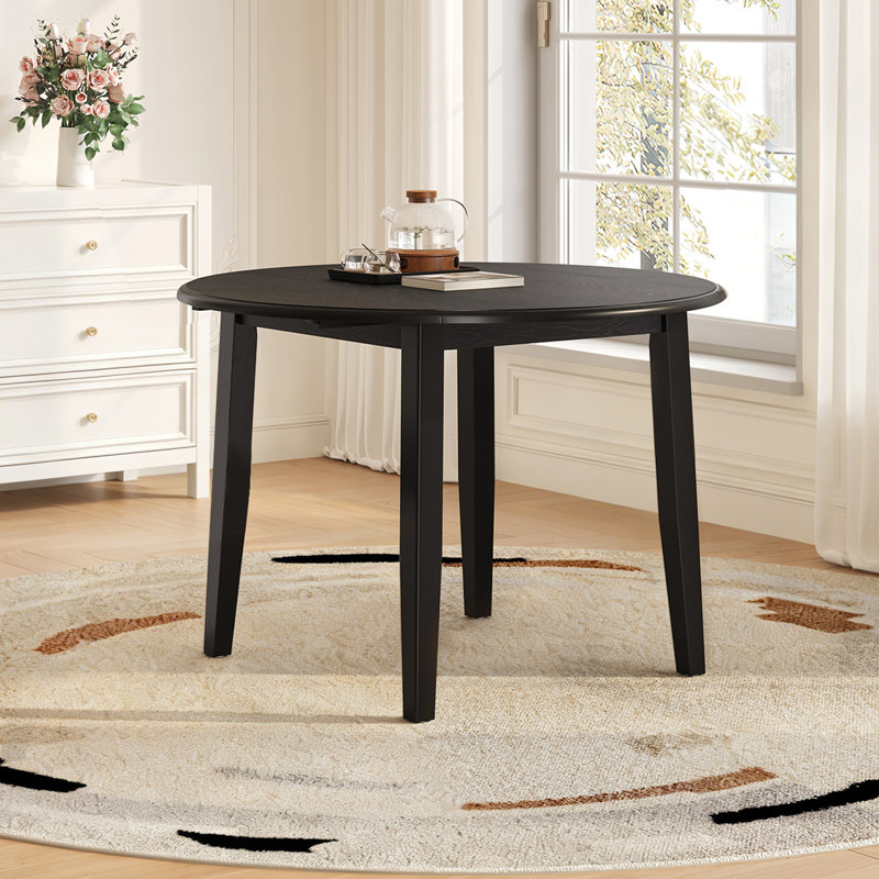 Table de salle à manger extensible noire pour 2 à 4 personnes, table de cuisine pliante en bois compacte, design moderne Mid-Century