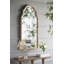 Grand miroir mural arqué en bois 22 po x 48 po, aspect fenêtre décorative, crème et or pour le salon, la salle de bain, le vestibule | Idée de cadeau
