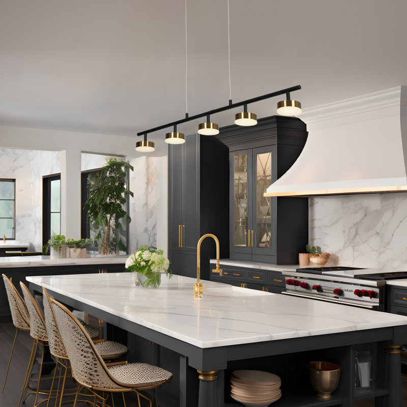 Essinger 5 - Light Kitchen Island Linear LED Pendant