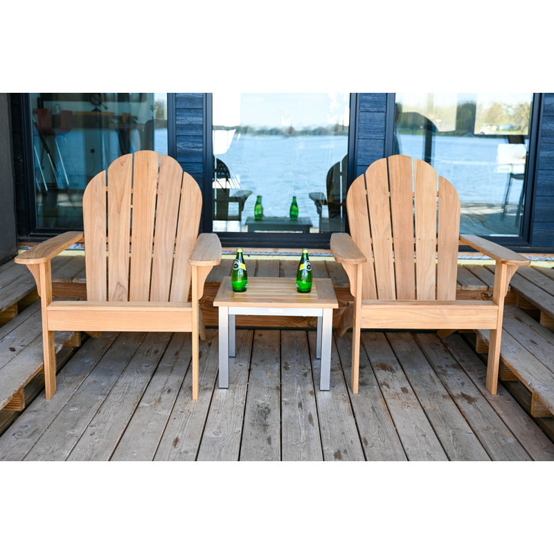 Avanti Teak Stainless Steel Outdoor Square Low Side Table
