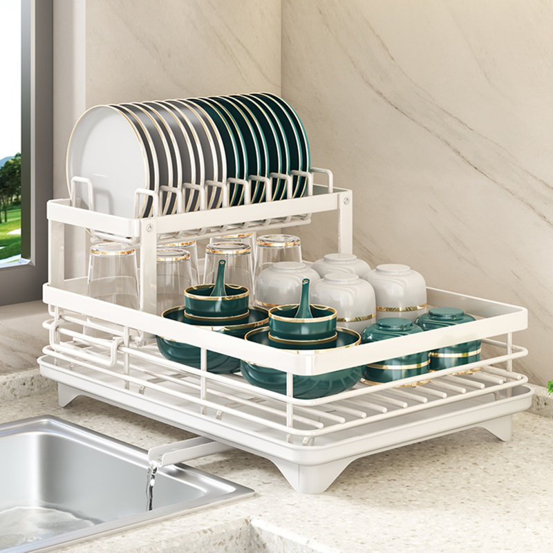 Playe Storage Rack Kitchen Counter Drainer Large Capacity Strong Load-bearing Dish Drying Rack
