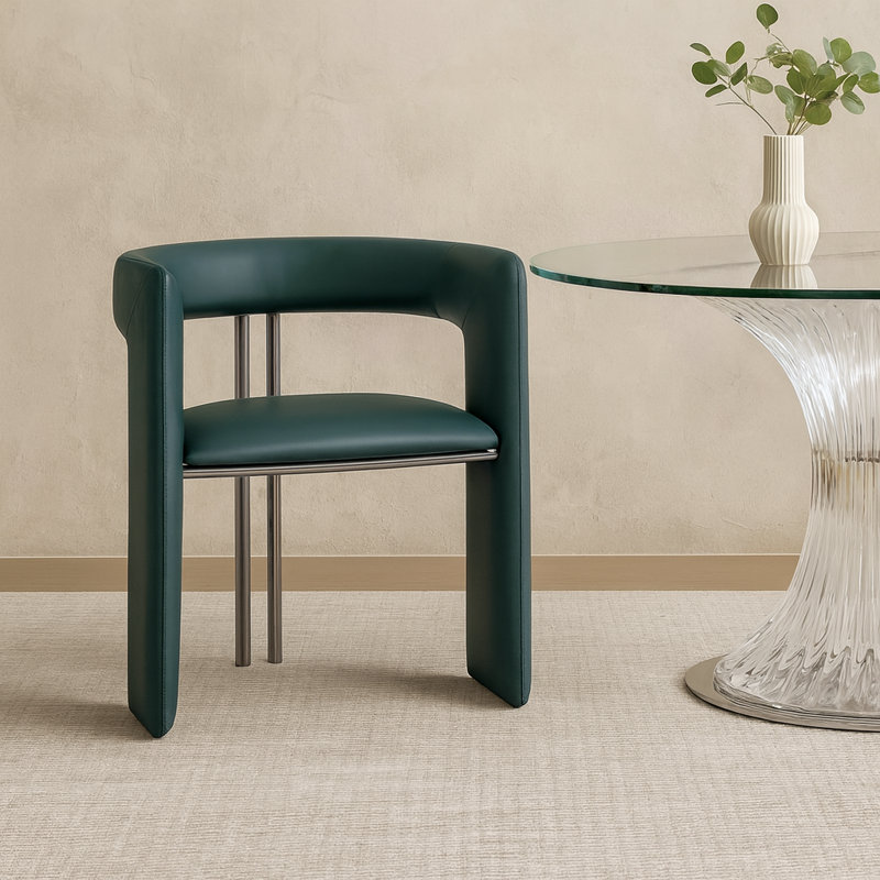 Fauteuil de salle à manger en cuir polyuréthane Arvento