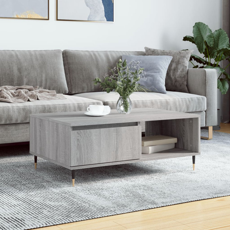 Erinn Coffee Table with Storage, Grey Sonoma