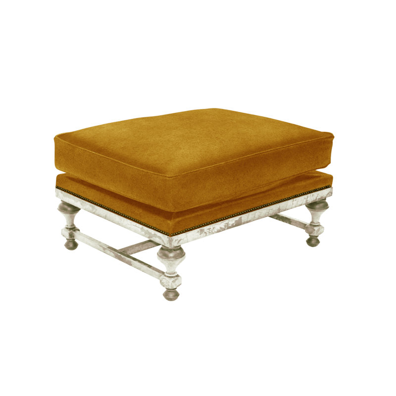 Ottoman, Lush Moss, French Ivory