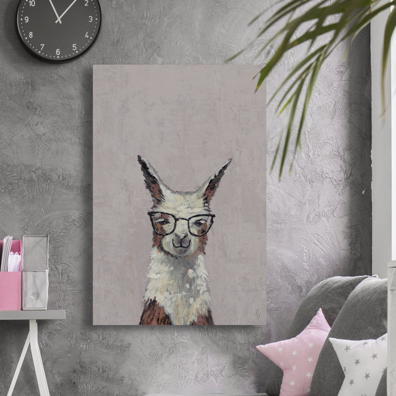 Flintridge «Cheeky Smart Llama», reproduction sur toile tendue, H 12 po x l 8 po x P 1,5 po