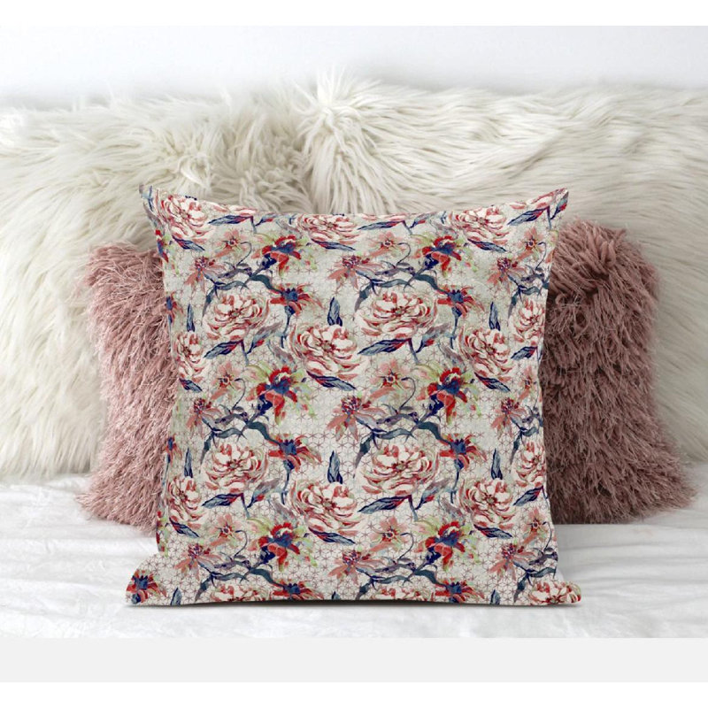  Coussin en suède avec étoiles roses, 16" x 16", Indigo mauve