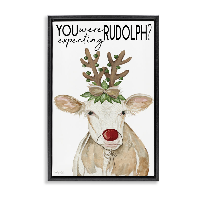Cadre flottant You Were Expect Rudolph, design par Cindy Jacobs, H 31 po x l 21 po, Cadre flottant noir de jais