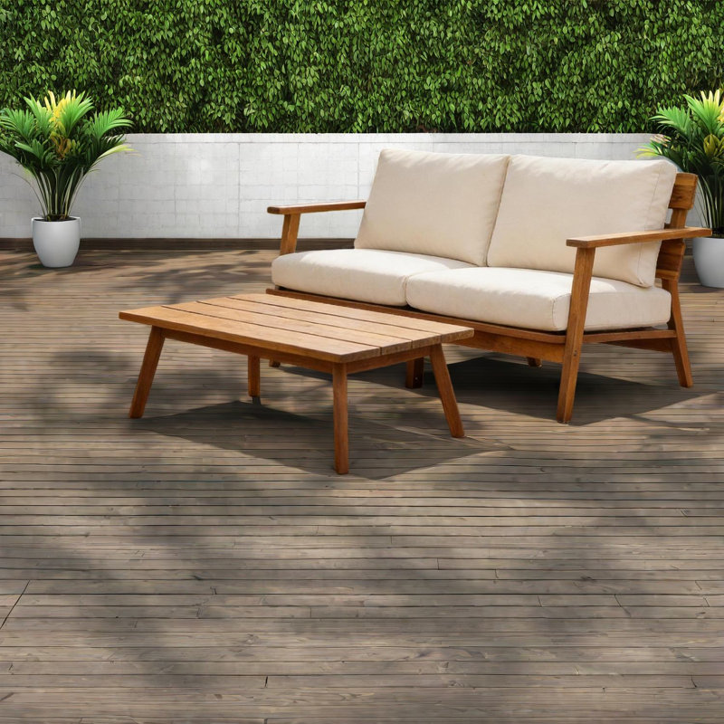 Canapés de patio durables Mid-Century, ensemble en bois d'acacia pour recevoir