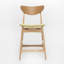 Ensemble de 2 chaises à hauteur de comptoir Zily, siège vert, bois brun naturel