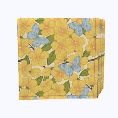 Polyester Floral Square Napkin