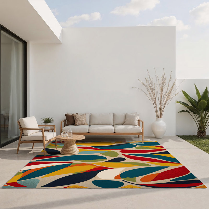 Quirky Spin Indoor And Outdoor Area Rug, Rectangle 2' x 3'