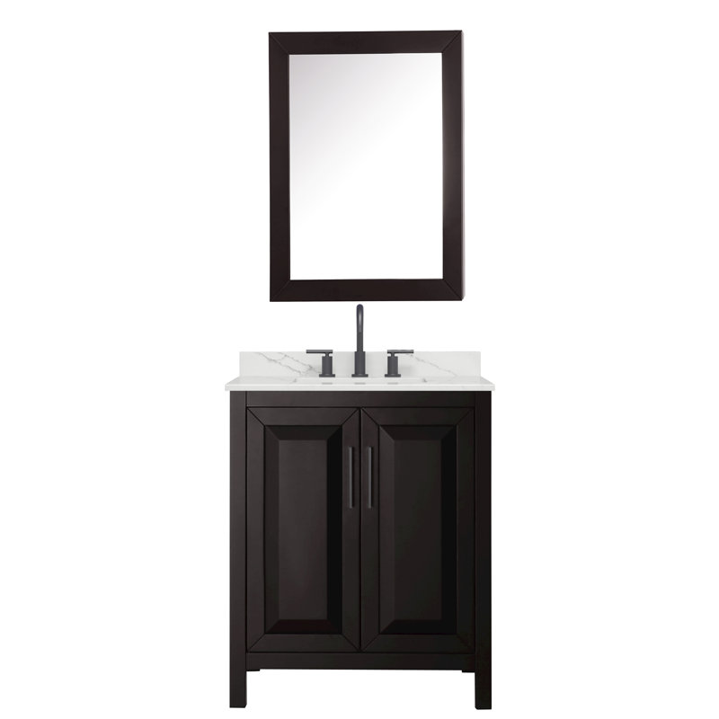 Daria 30'' W Vanity, Matte Black, Brown, Giotto Quartz