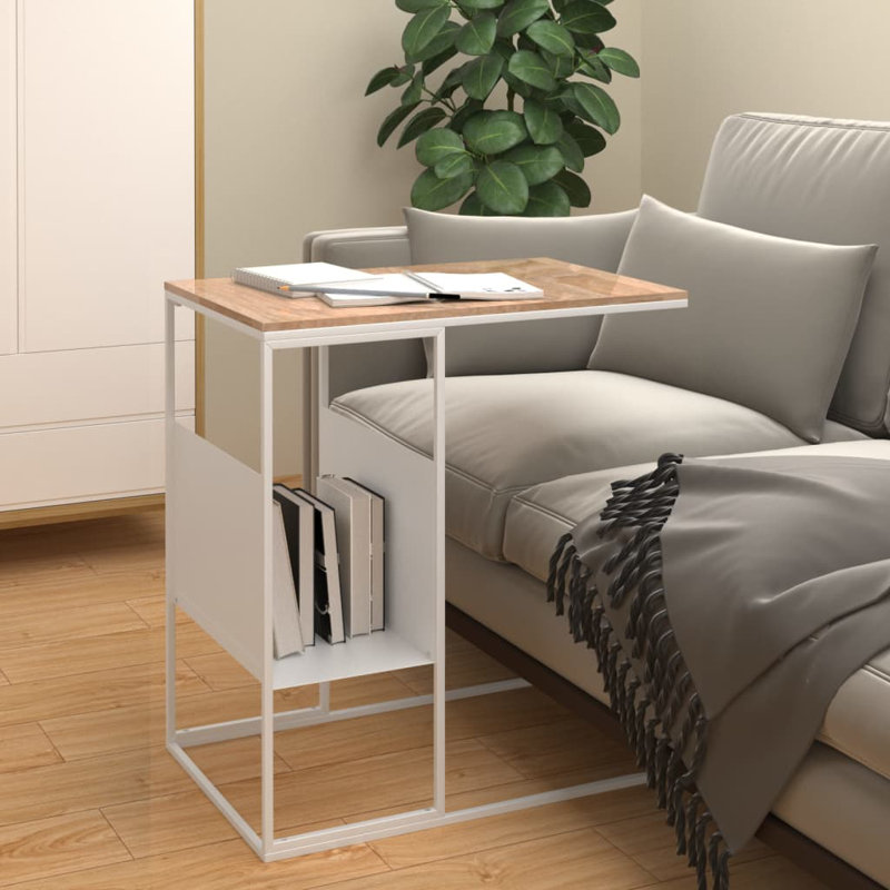 Jarquavius Frame End Table, Beige, White