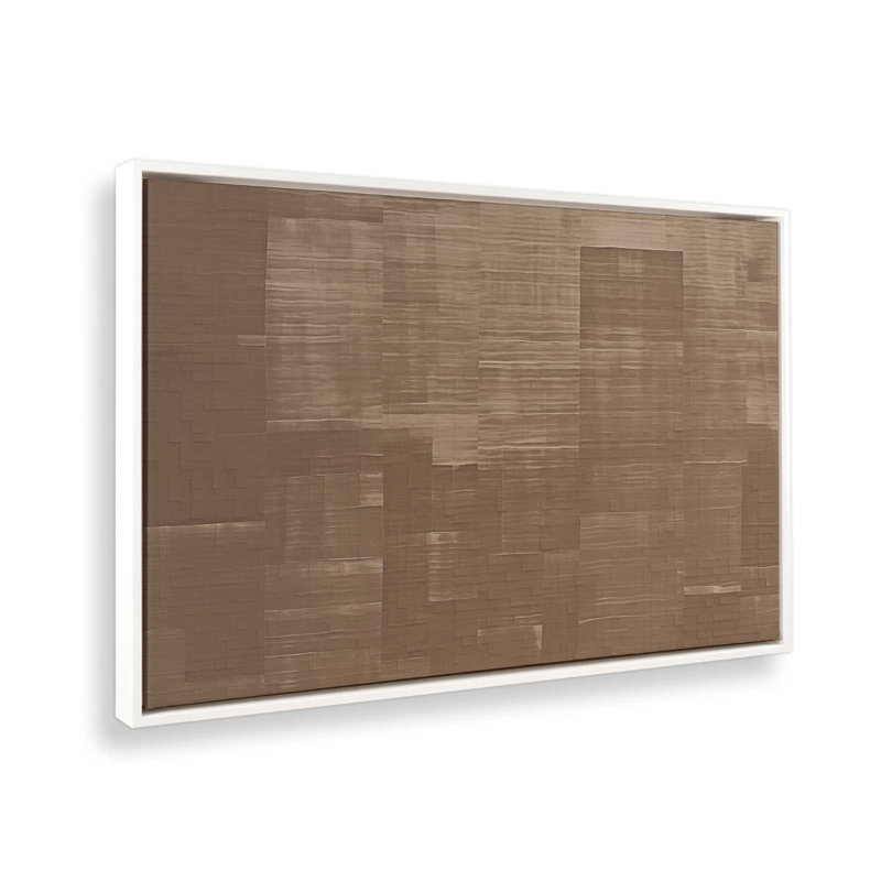 «Sienna Squares II», reproduction sur toile, Cadre flottant blanc opaque, H 20,75 po x l 30,75 po x P 1,75 po