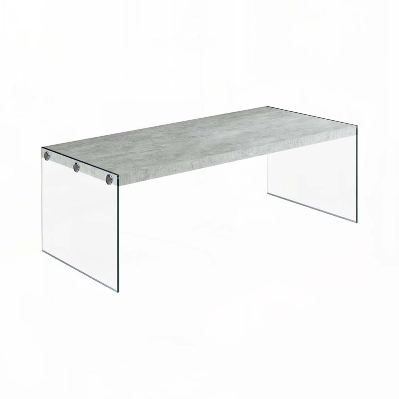Table basse à plateau en bois avec traîneau
