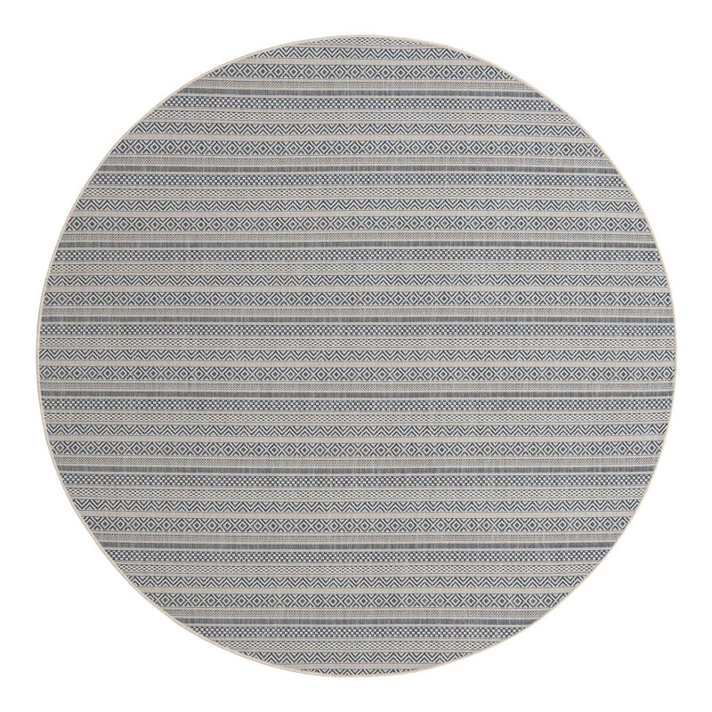 Evolet Striped Indoor / Outdoor Rug, Round 7'10"
