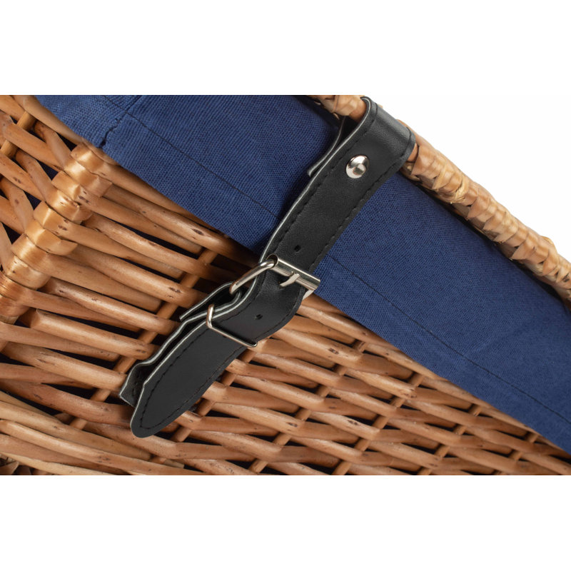 Wicker Packaging Hamper Basket with Lining, Navy Blue