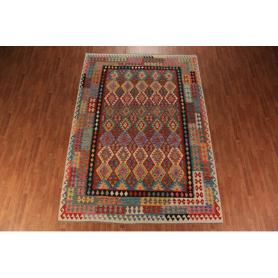 All-Over Wool Kilim Oriental Area Rug 8x12