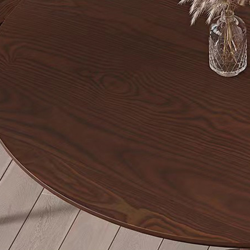 Ensemble de table de salle à manger brun en bois massif, H 29,53 po x L 47,24 po x l 47,24 po, 5 pièces: table, 4 chaises