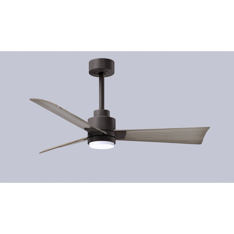 Ventilateur de plafond Alessandra, Ton bois de frêne gris, Bronze texturé, 42"