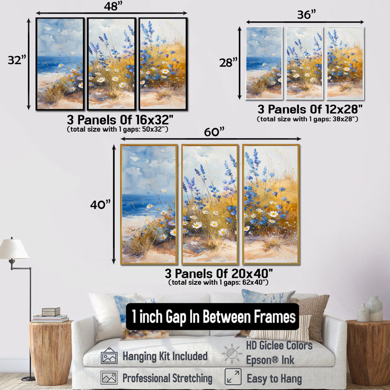 Ensemble de décorations murales Lupin - Lupin, Toile avec cadre flottant noir, H 32 po x l 48 po x P 1 po