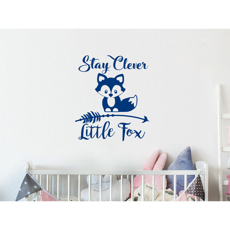 Décalcomanie murale chambre d’enfant reste intelligente little fox, Bleu