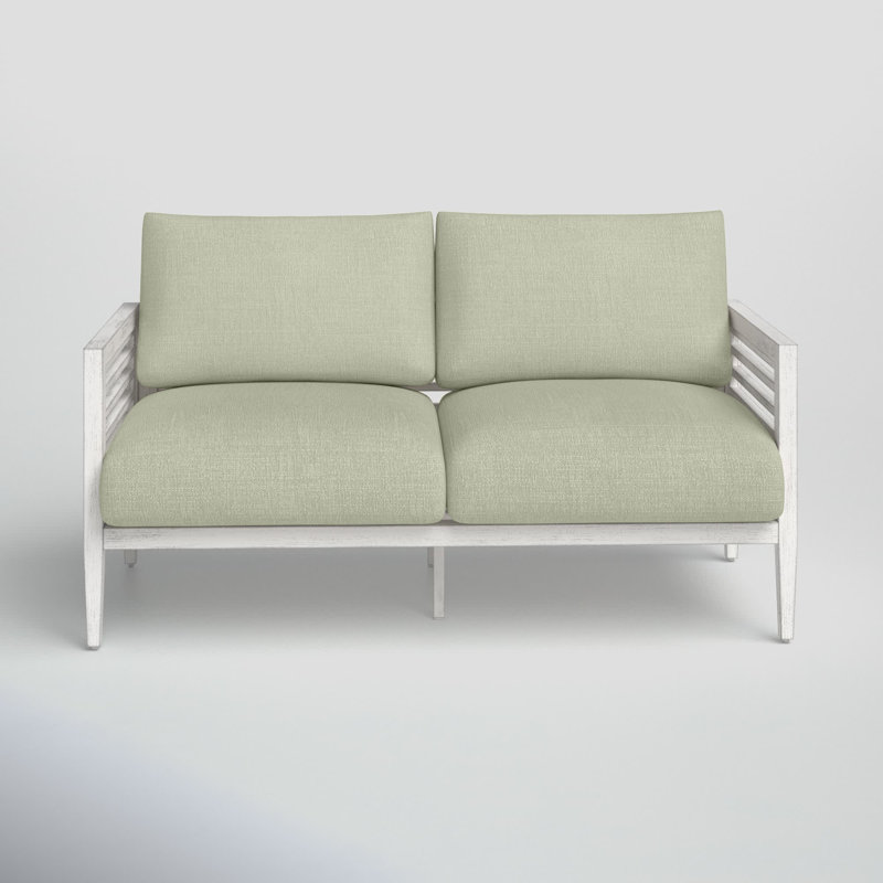 Torland 59'' Wide Aluminum Loveseat with Cushions, Cast Oasis Sunbrella® Plainweave