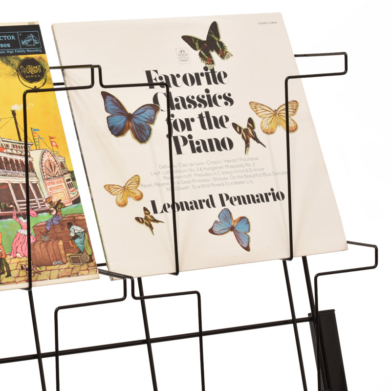 Ebern Designs 10 Pocket LP Vinyl Record Floorstanding Wire Display ...