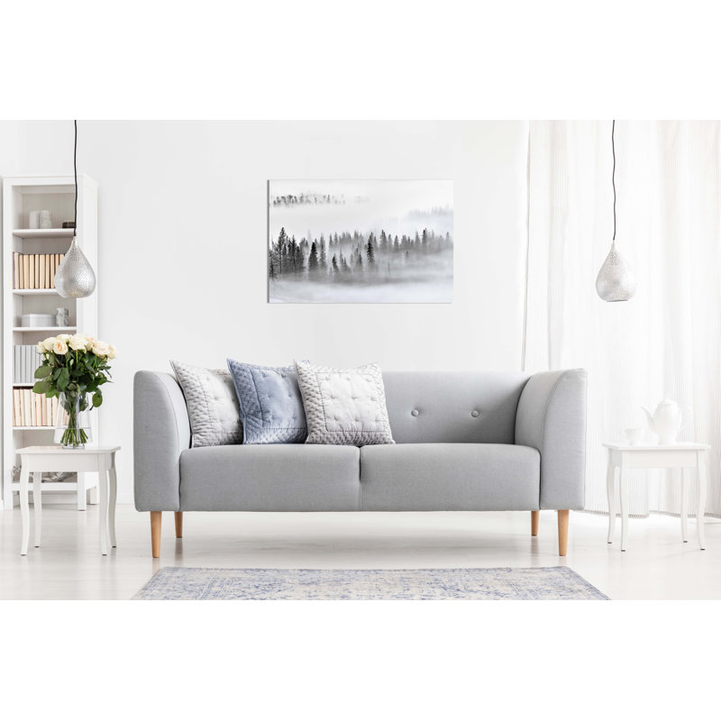 Misty Forest Trees - Wrapped Canvas Art Prints, 20cm H x 31cm W