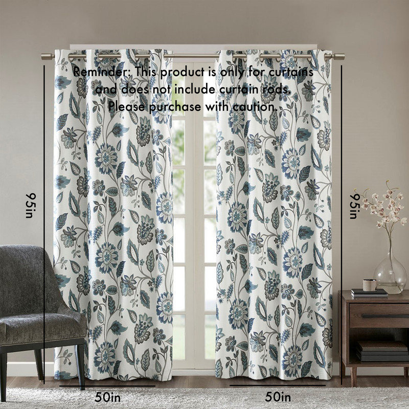 Panneau de rideau obscurcissant à imprimé jacquard