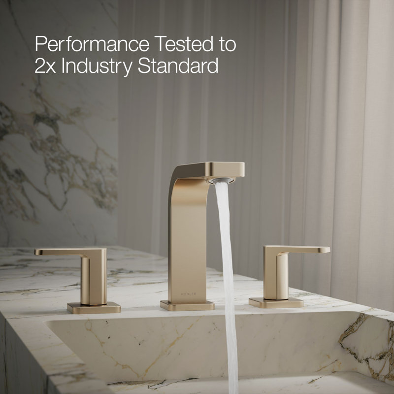 Parallel™Widespread Bathroom Faucet, 3-Hole Two Lever Handle Bathroom Sink Faucet, 1.2 GPM, Vibrant Brushed Bronze, 1 GPM