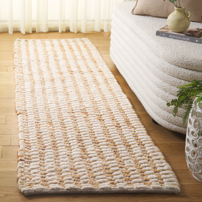 Alexendria Natural Fibre Hand Loomed Jute/Wool/Cotton Rug in Natural/Ivory