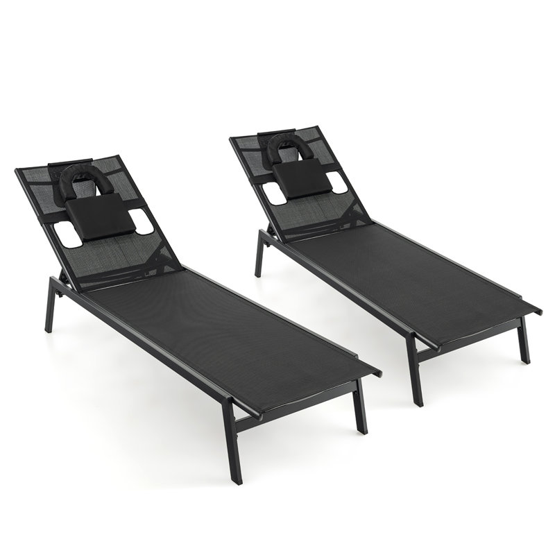 Weslee Outdoor Metal Chaise Lounge