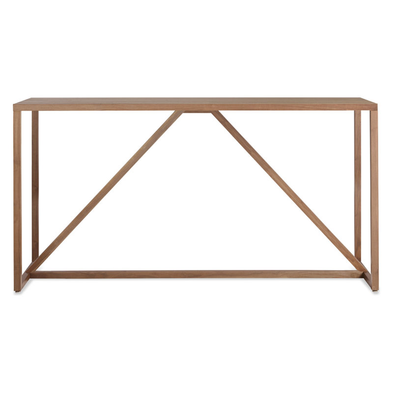 Strut Walnut Wood Dining Table, 35" W x 90" L, Walnut, Standard (29" Height)
