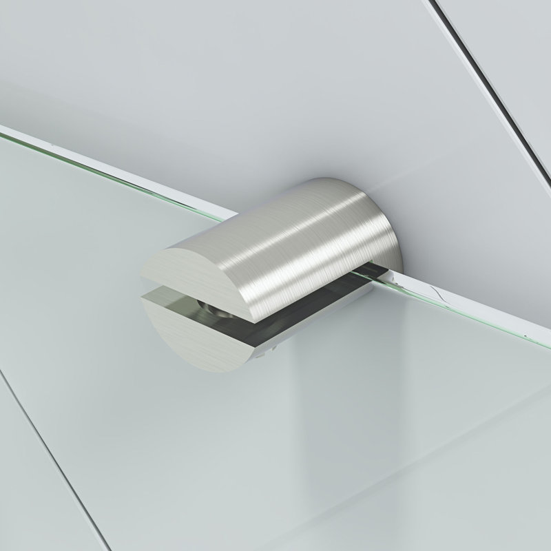 Bella 3-Pack Tempered Glass Corner Shelves With Stainless Steel Wall Mounted Satin Nickel Finish