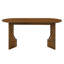 Table de salle à manger ovale brune de 63 po x L 21 po pour 4 à 6 personnes avec base en bois d'hévéa massif pour la cuisine et la salle à manger