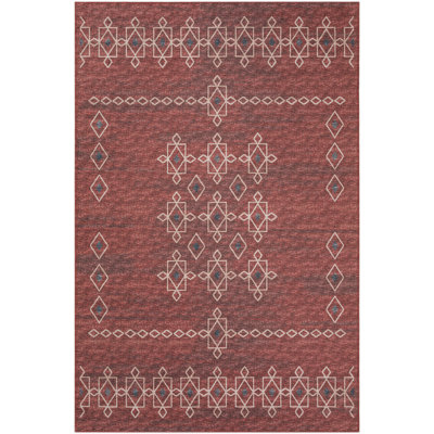 Anberlynn Chenille Washable Southwestern Rug