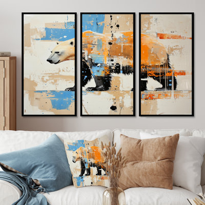 Ours polaire en blizzard - ensemble de reproductions d'art mural ours