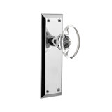 New York Plate with Oval Clear Crystal Door Knob