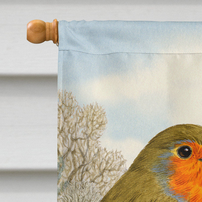 European Robin Double Sided 40'' H x 28'' W Polyester Animal House Flag