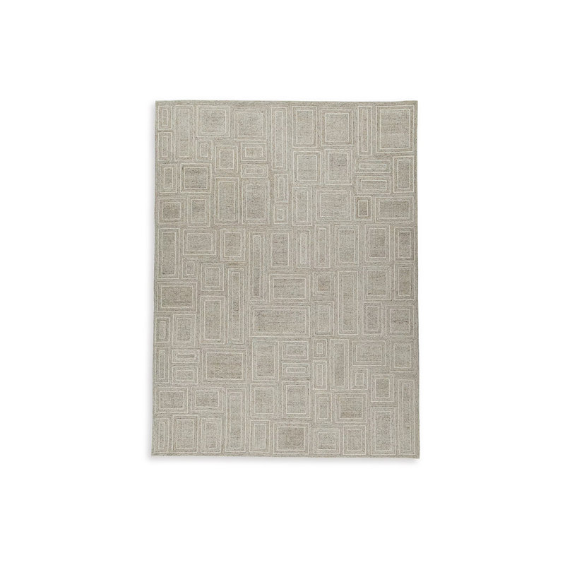 Gray Ivory Honey Hand-Tufted Wool 10' x 14' Rug