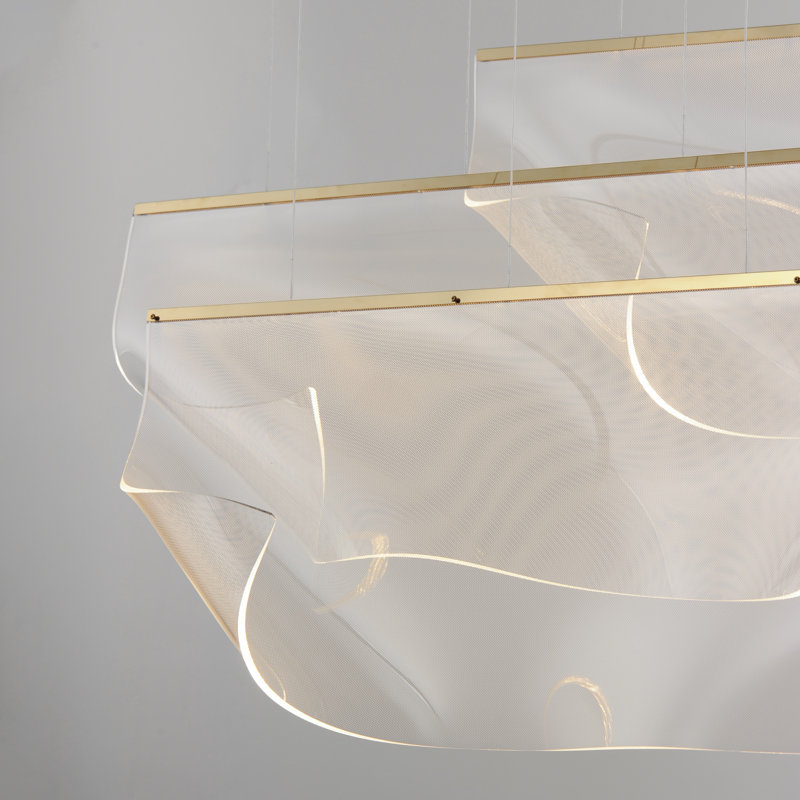 Rinkle 3 - Light French Gold LED Unique/Statement Pendant