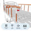 Lit de soins à domicile électrique réglable à 3 fonctions avec télécommande, roulettes verrouillables et matelas en mousse imperméable, réglage multi-positions pour les soins à domicile, capacité de 400 lb, grain de bois