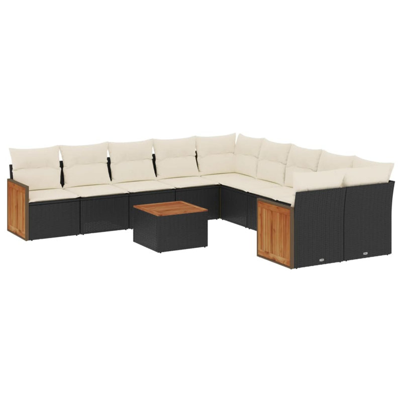 Ensemble de canapé de jardin Vidaxl, Blanc, crème, Noir