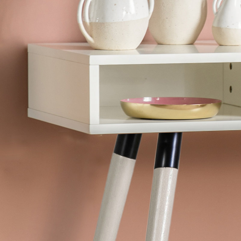 110cm Solid Wood Console Table, White