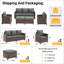 Ensemble de mobilier de patio 5 pièces, ensemble de conversation en osier avec canapé 3 places, 2 fauteuils et 2 repose-pieds, ensemble de sièges d'extérieur moderne pour patio, porche et cour arrière-827377456-827377458