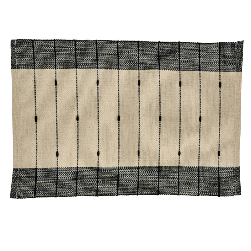 Napperon en coton 14 po Lincoln, Noir / blanc