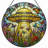 7.8"H Ufo Garden Stained Glass Window Panel-1622447278